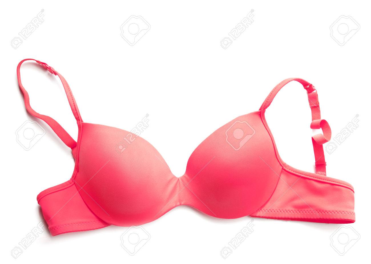 Pink bra isolated on a white background